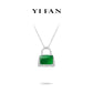 Green jade collection: Modern "Green Treasure Bag" detailed Pendant Necklace