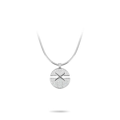 Welfare exclusive Summer Vibes collection: Modern "X Disc" delicate Pendant Necklace