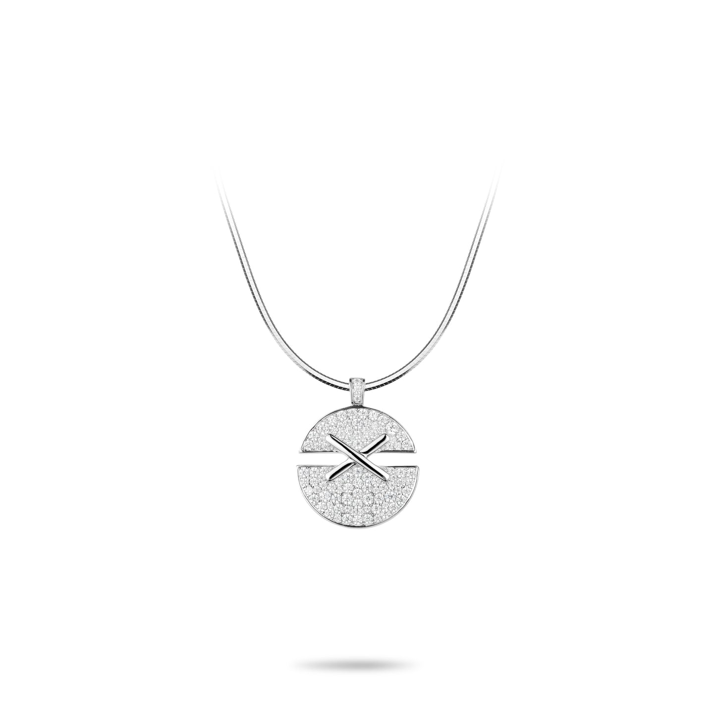 Welfare exclusive Summer Vibes collection: Modern "X Disc" delicate Pendant Necklace