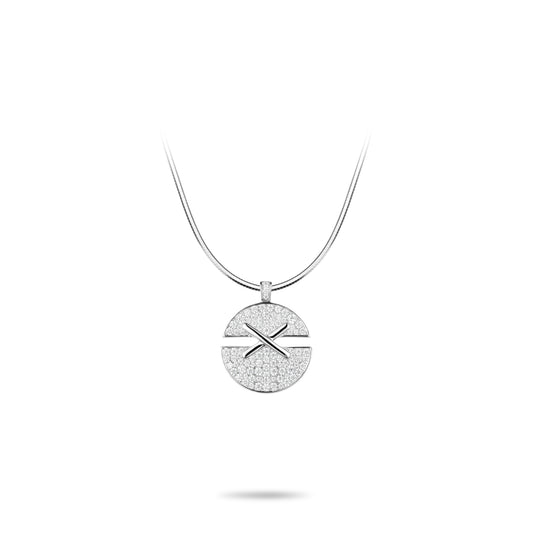 Welfare exclusive Summer Vibes collection: Modern "X Disc" delicate Pendant Necklace