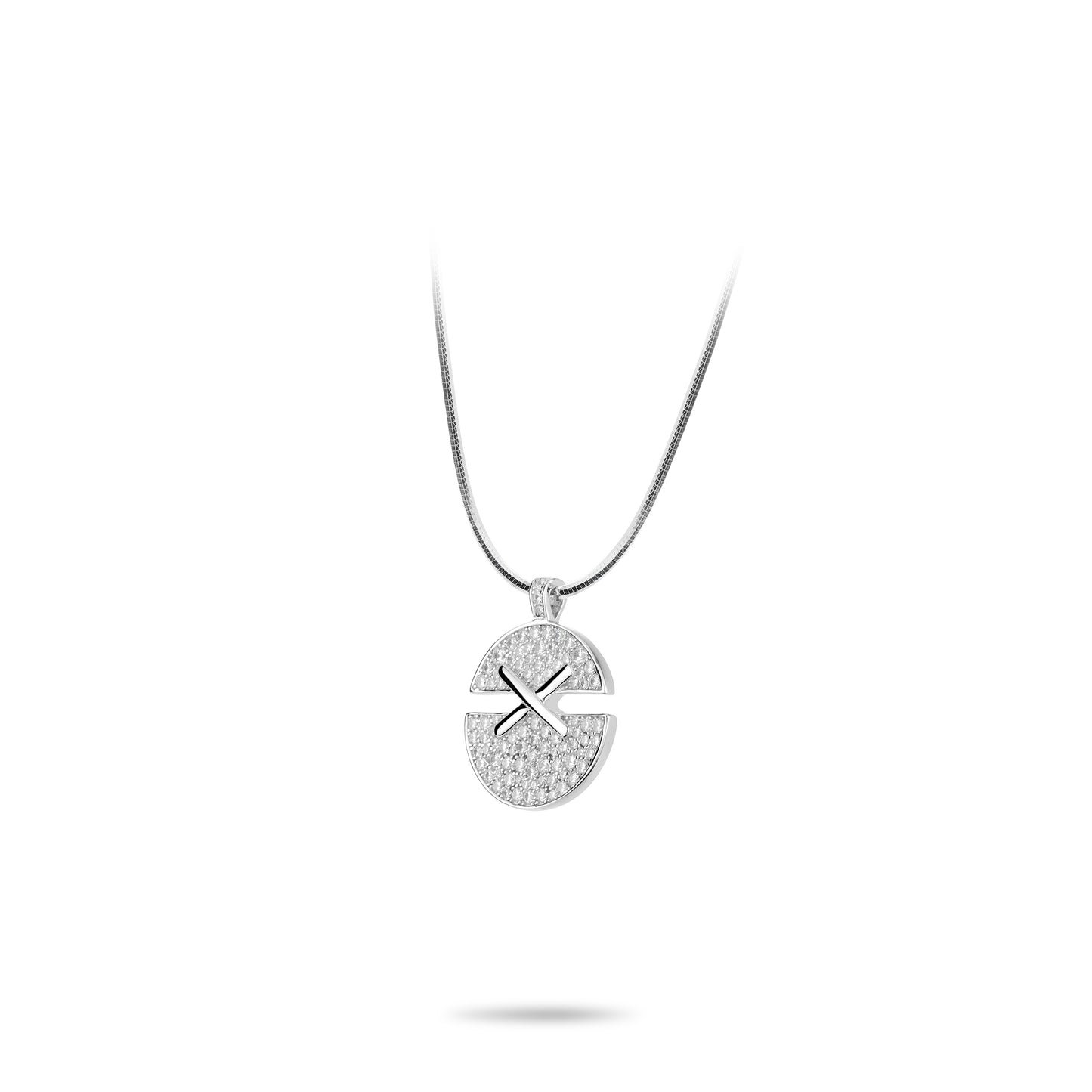 Welfare exclusive Summer Vibes collection: Modern "X Disc" delicate Pendant Necklace