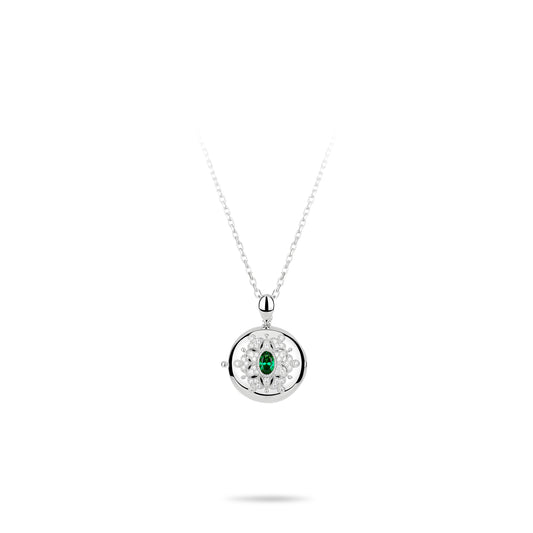 Summer Vibes collection: Modern "Green Starlight" detailed box Pendant Necklace (Unisex)
