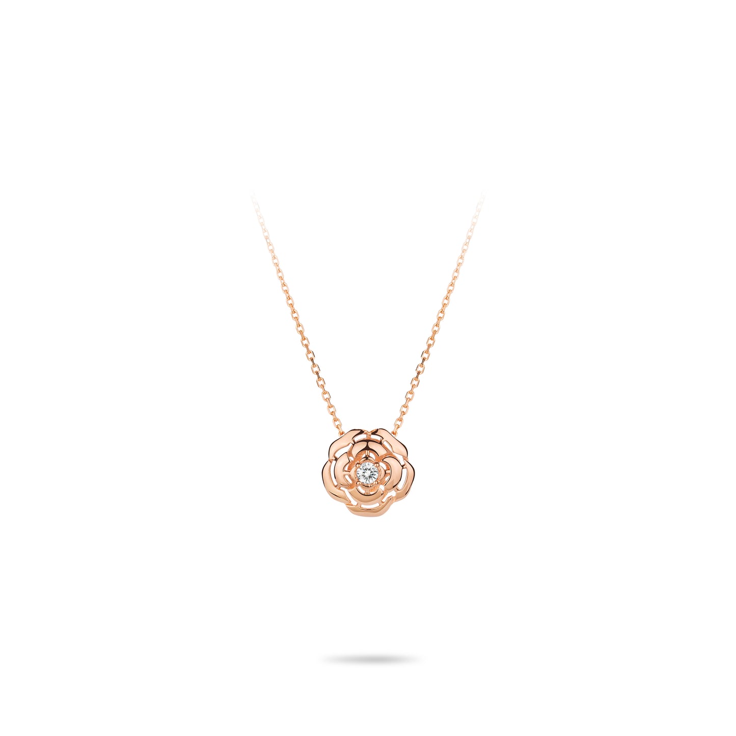 Welfare Exclusive Rose-gold Fever collection: Modern "Camellia Flower" delicate Necklace