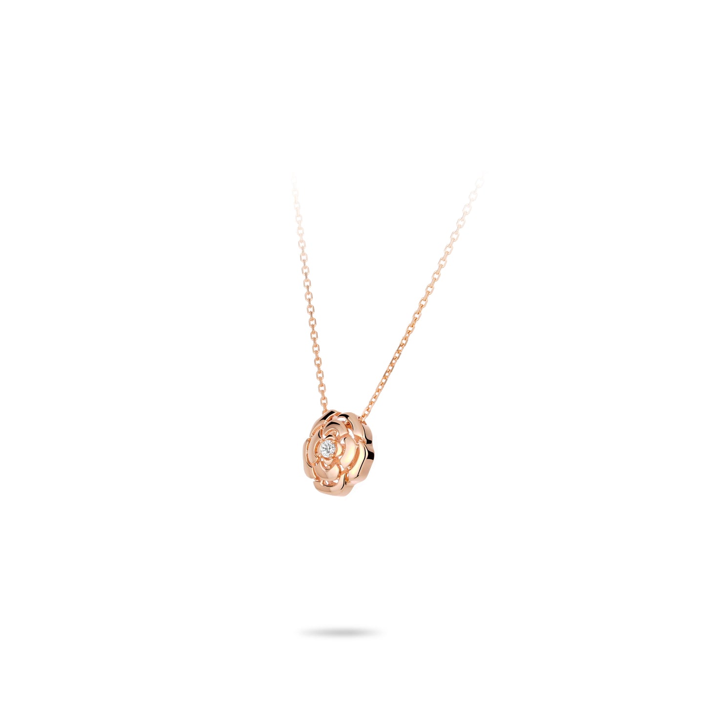 Welfare Exclusive Rose-gold Fever collection: Modern "Camellia Flower" delicate Necklace