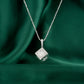 High Jewelry collection: 3D "Silver Ice-cube with character "发" (Fa)" CNC Pendant Necklace (Unisex)