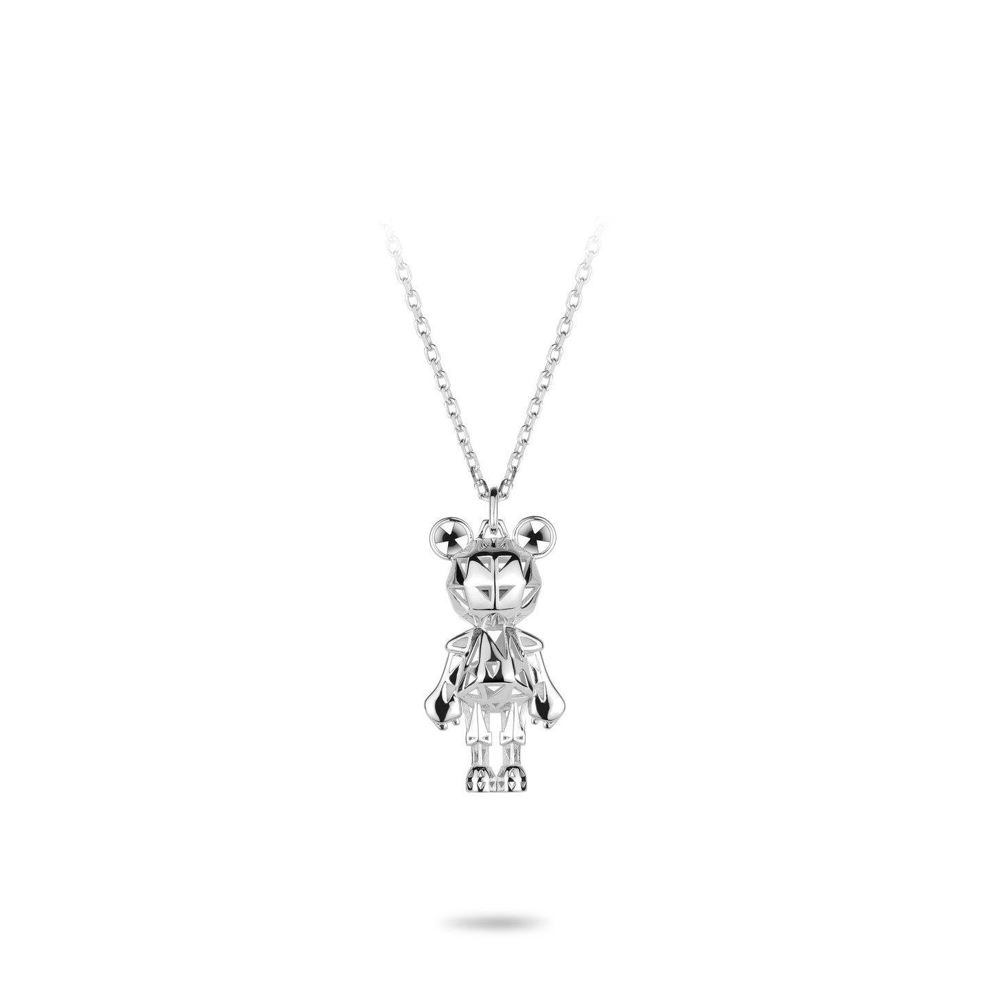 Animal collection: Modern "Mechanical Hollow Bear" Pendant Necklace (Unisex)