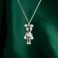 Animal collection: Modern "Mechanical Hollow Bear" Pendant Necklace (Unisex)