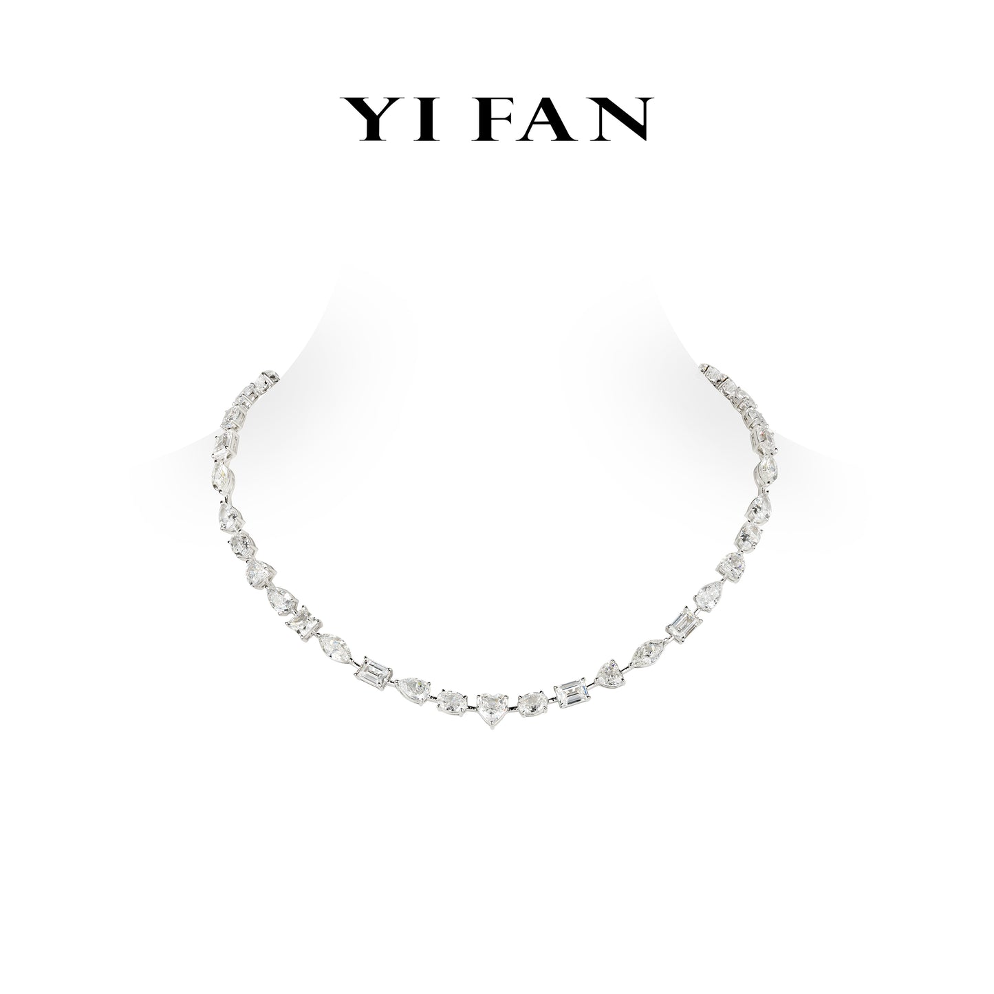 Pre-order Wedding collection: Luxury Mixed-cut "Icy Parisian Stars" exquisite Tennis Necklace