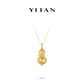 High Jewelry collection: "Golden intricate Carving Pattern Treasure Gourd" detailed Hulu Pendant Necklace