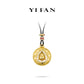 High Jewelry collection: "Golden Brushed Lucky Hulu with carved Safety Buckle" detailed Rotating Pendant Necklace (360-Degree Rotatable Pendant)