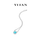 High Jewelry collection: Modern "Big Blue Cabochon turquoise Disc" Tank Chain Necklace (Unisex)