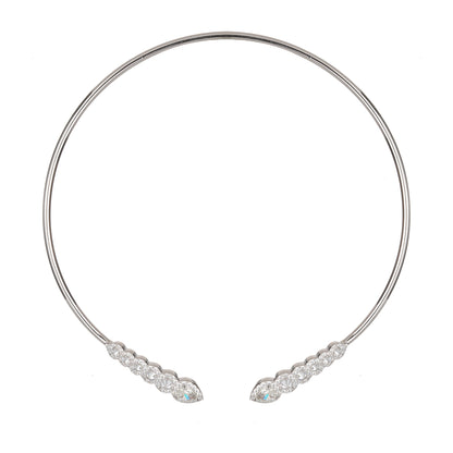 Luxury Minimalist Designer piece: Rose-cuts Elastic Collar necklace