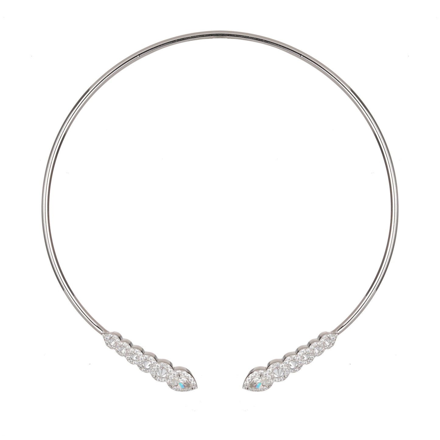 Luxury Minimalist Designer piece: Rose-cuts Elastic Collar necklace