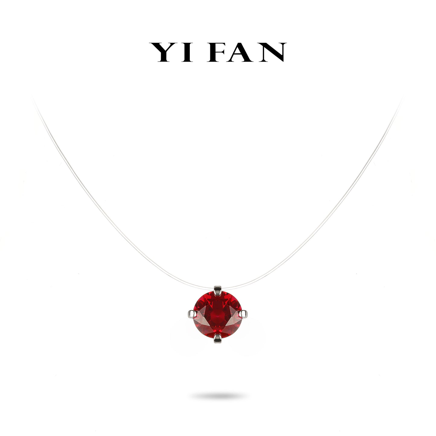 Ruby color collection: Modern "Brilliant Red" Transparent necklace （7.5 carat）