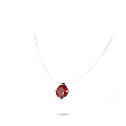 Ruby color collection: Modern "Brilliant Red" Transparent necklace （7.5 carat）