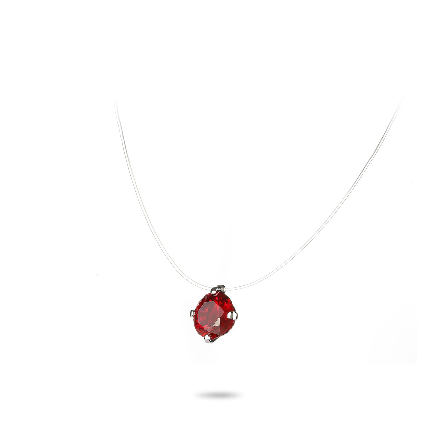 Ruby color collection: Modern "Brilliant Red" Transparent necklace （7.5 carat）