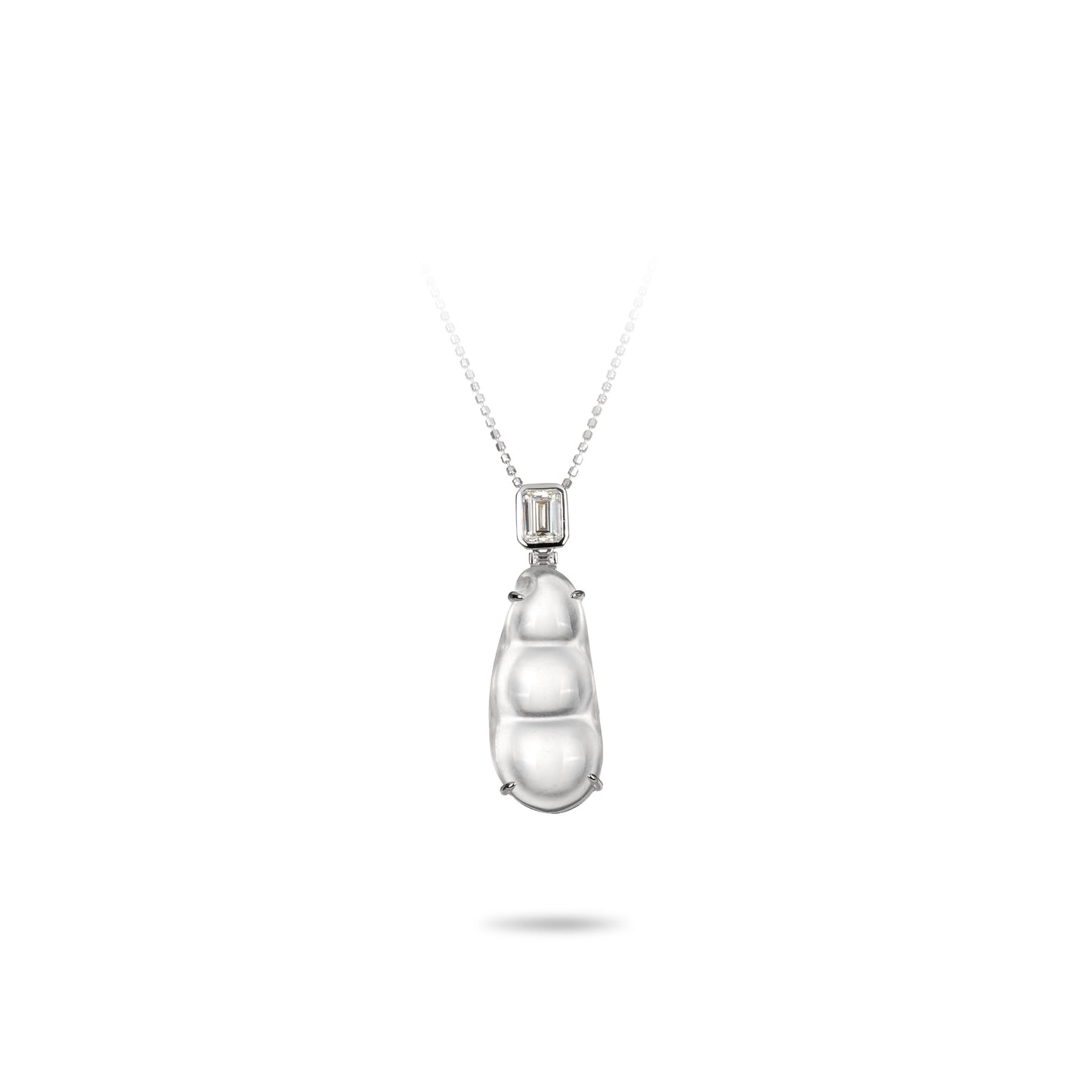 High Jewelry collection: Luxury Icy Burmese Jade Modern Pea pendant