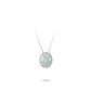 Paraiba color collection: Mint Blue Icy-cut Modern "Pigeon Egg Rock" detailed Necklace