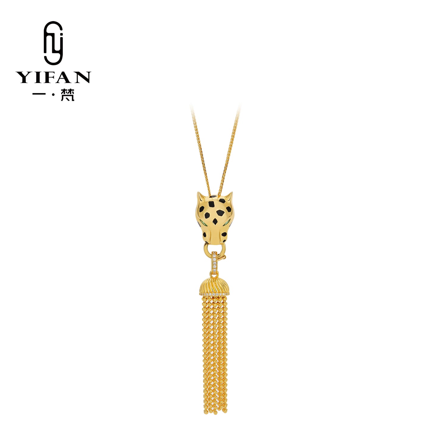 Golden Time Collection: Modern “Golden Cheetah” Tassel Necklace