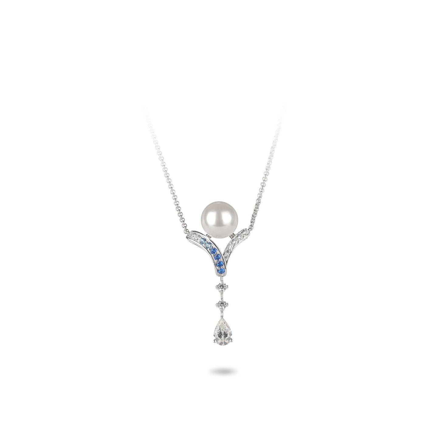 Pre-order Minimalist collection: Shades of blue white pearl necklace