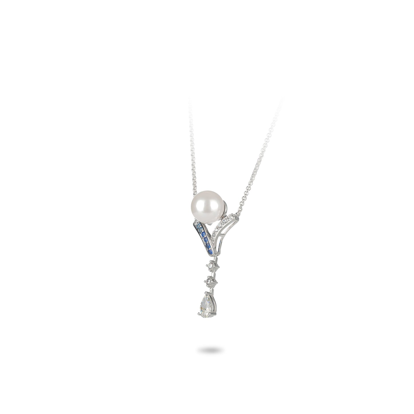 Pre-order Minimalist collection: Shades of blue white pearl necklace