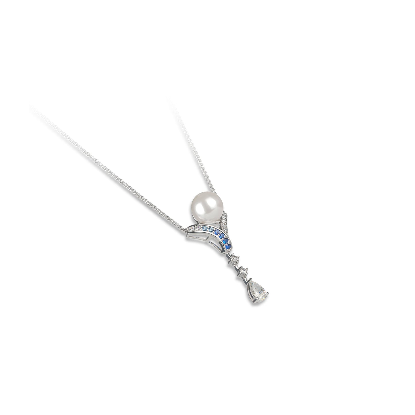 Pre-order Minimalist collection: Shades of blue white pearl necklace