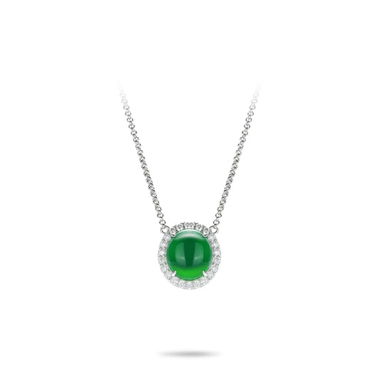 Pre-order Minimalist design: Green jade Pigeon egg necklace