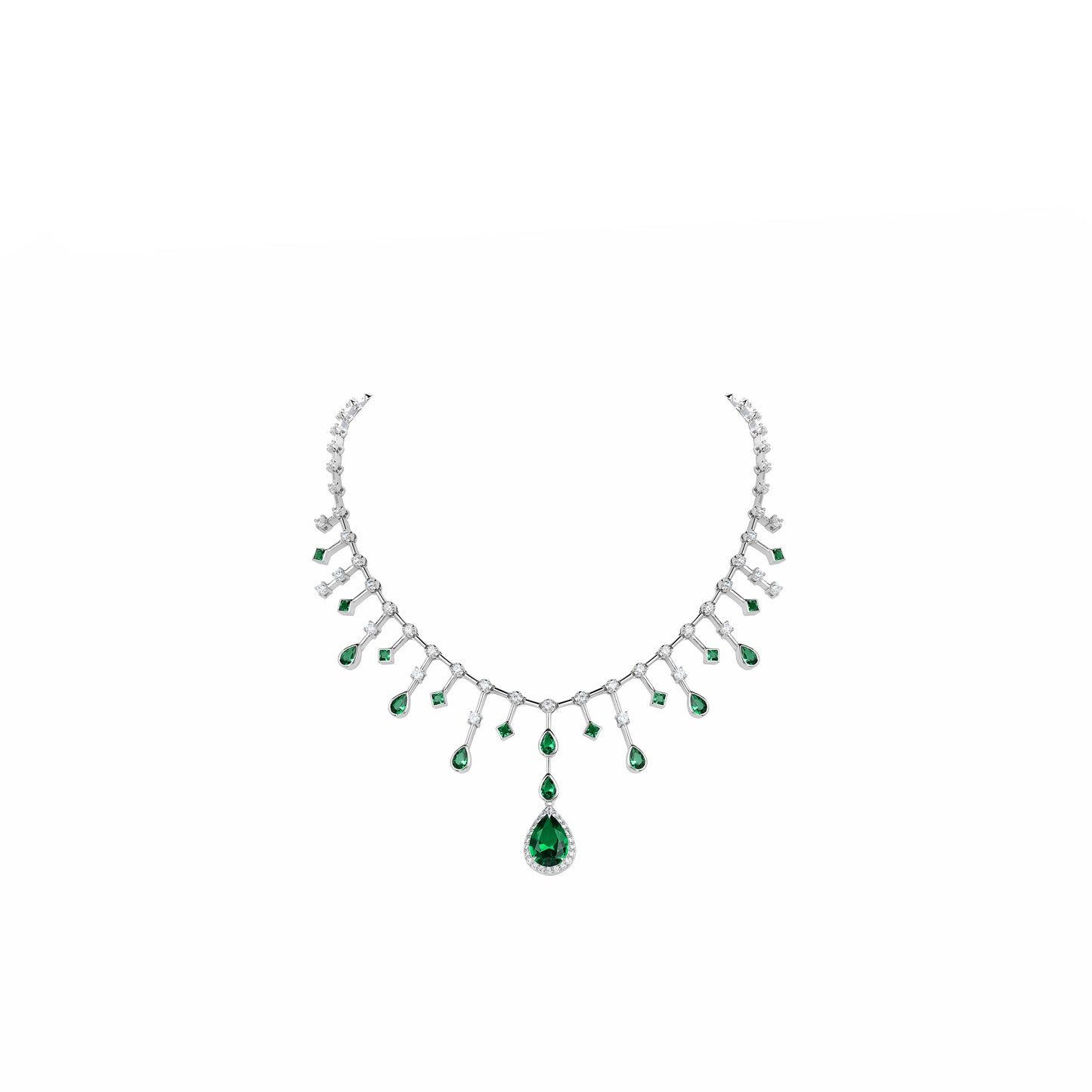 Limited edition: Luxury "Green stars with drops" Tassel necklace