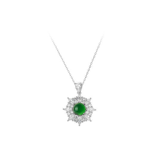 Pre-order Welfare Exclusive: Modern Green chalcedony “Eight pointed star” Pendant Necklace