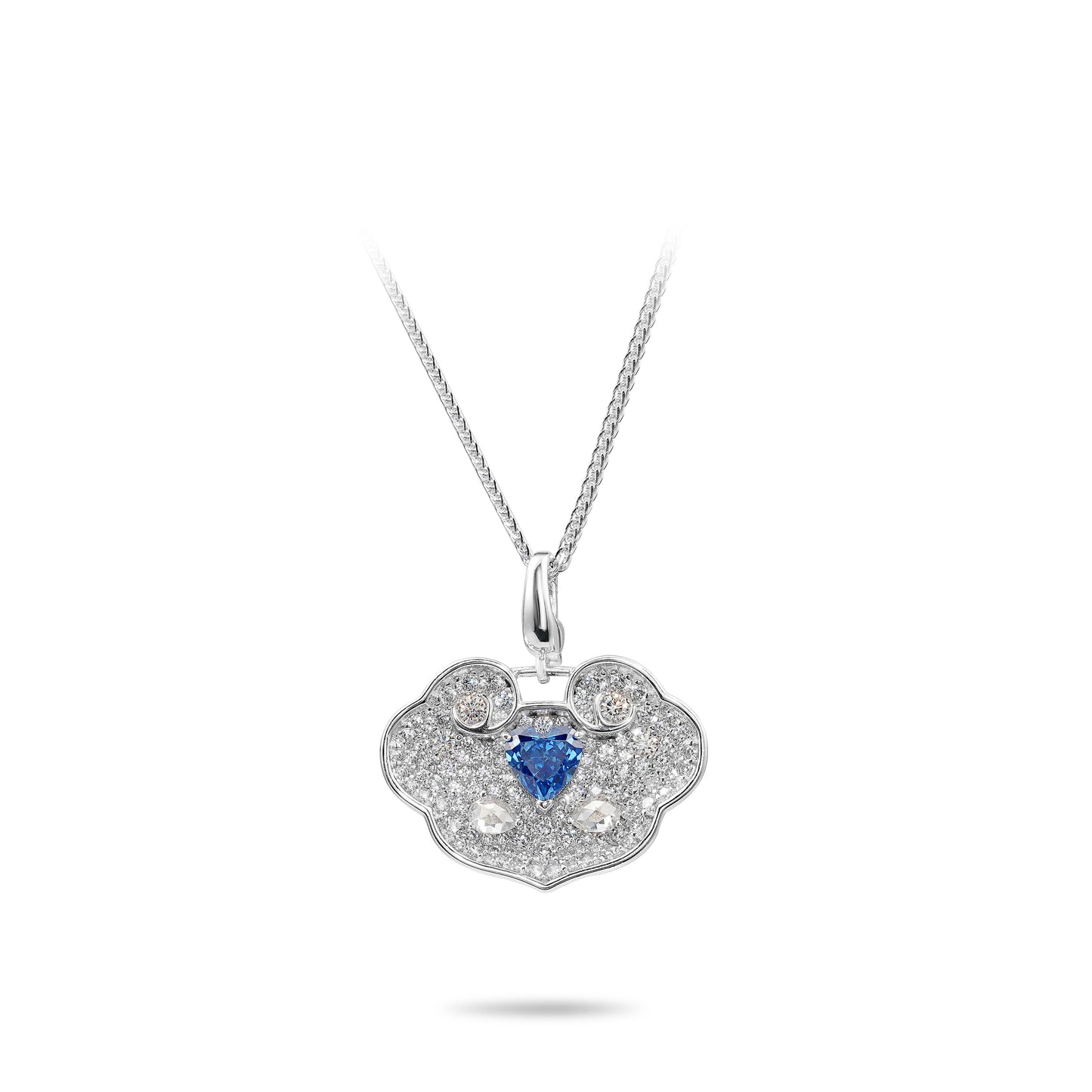 Promotion ：Blue heart Auspicious Cloud “Ruyi” Necklace