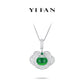 Green pigeon egg Auspicious Cloud “Ruyi” Necklace