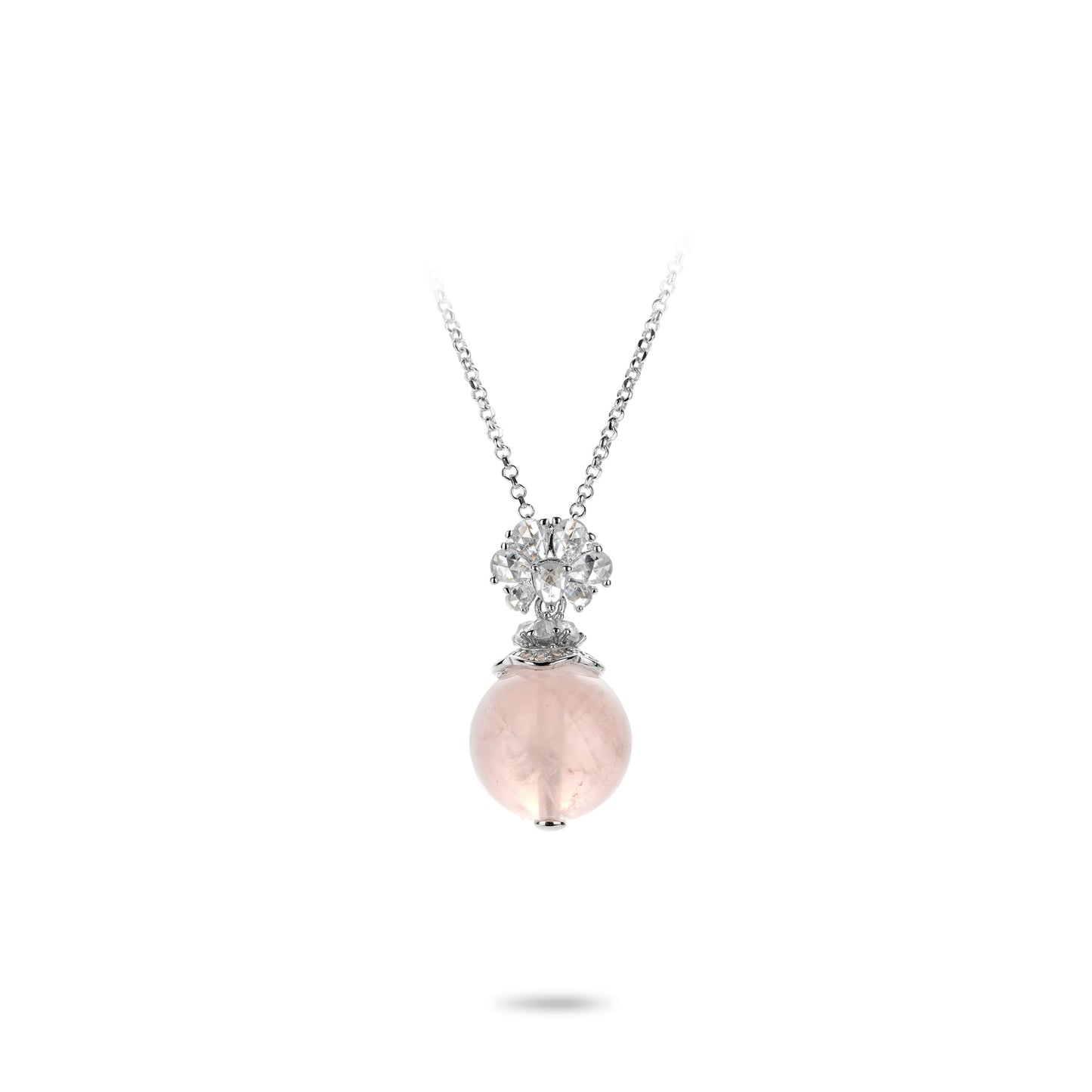 Pre-order Limited edition: High-Quality Malagasy Rose Quartz bead deatailed Necklace in Peach Fuzz Color