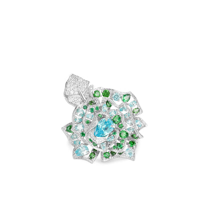 Blue-Green Ombre Artistic Rose Ring