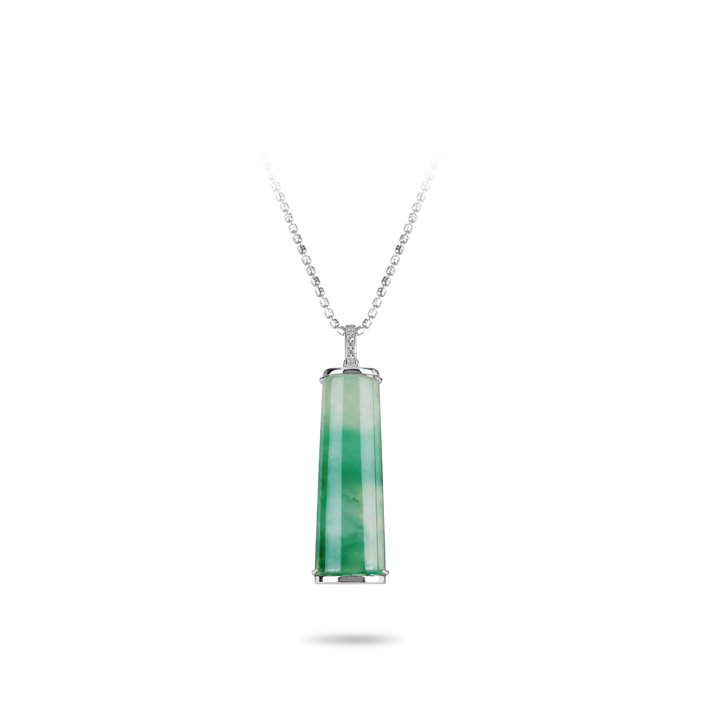 Pre-order: Luxury Dulong Jade “Floating Blossom” Auspicious Pendant Necklace