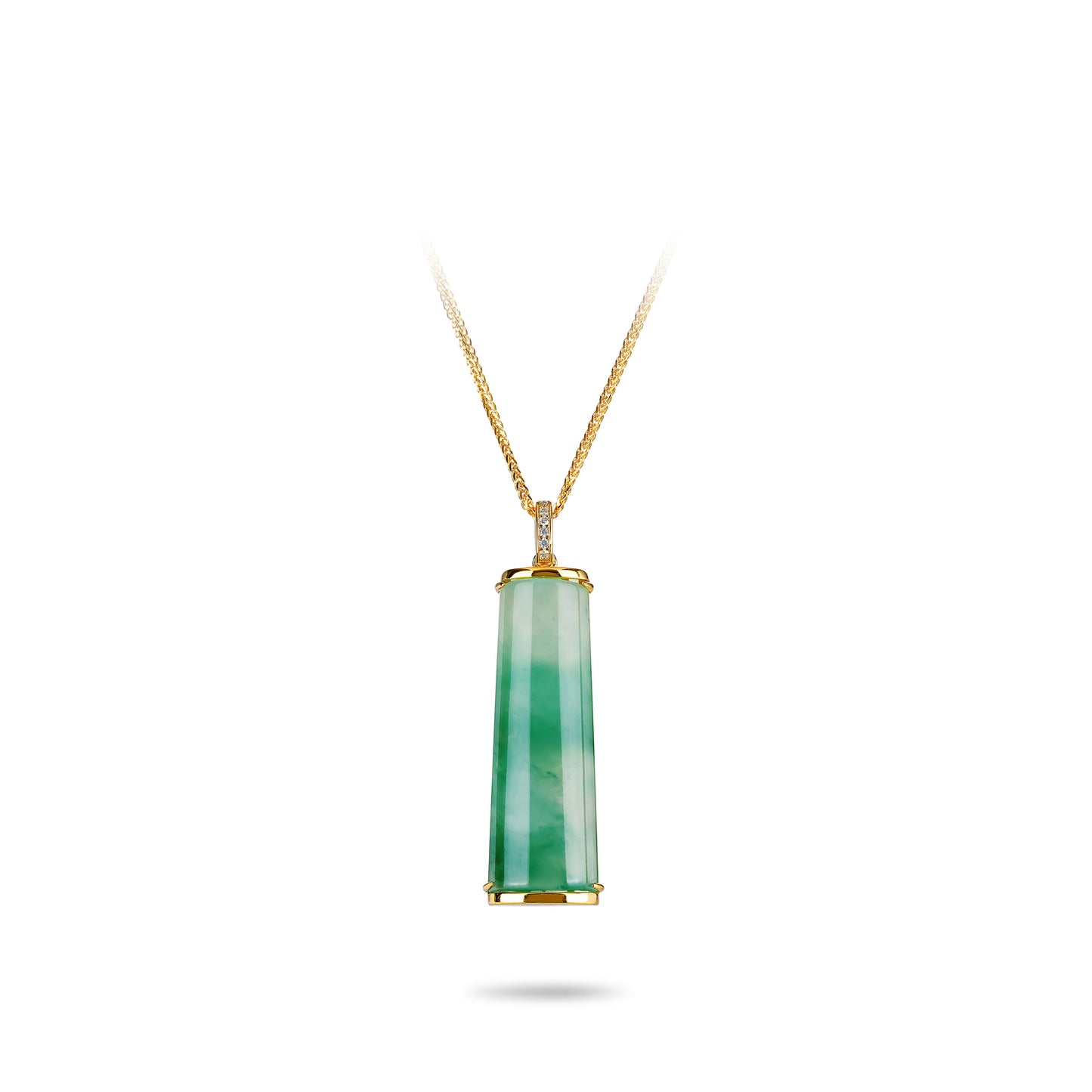 Pre-order: Yellow Luxury Dulong Jade “Floating Blossom” Auspicious Pendant Necklace