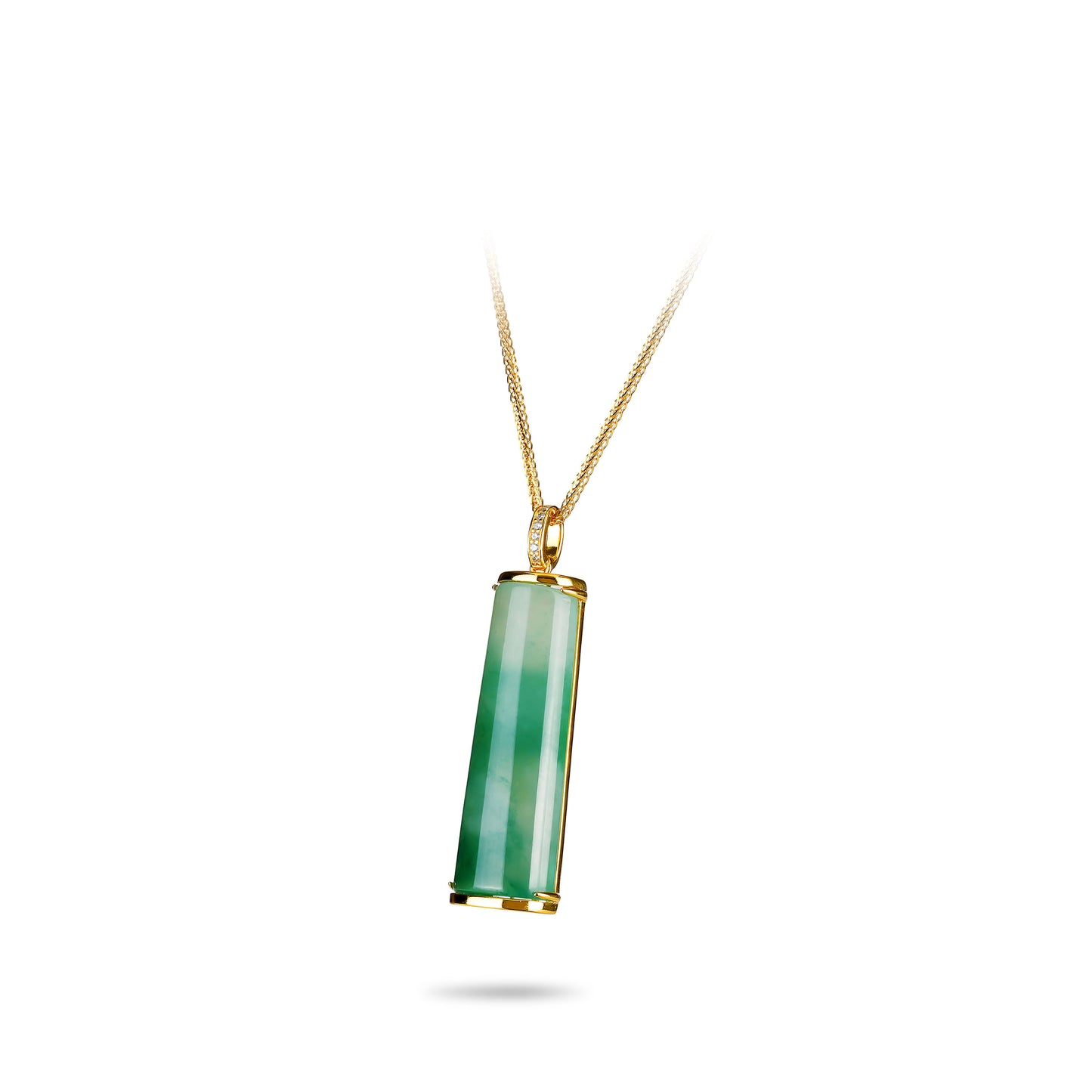 Pre-order: Yellow Luxury Dulong Jade “Floating Blossom” Auspicious Pendant Necklace