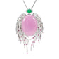 High jewelry collection: Only 1 pcs Pink-Purple Jade “Angel Wings” Pendant Necklace (a unique chain will be attached)