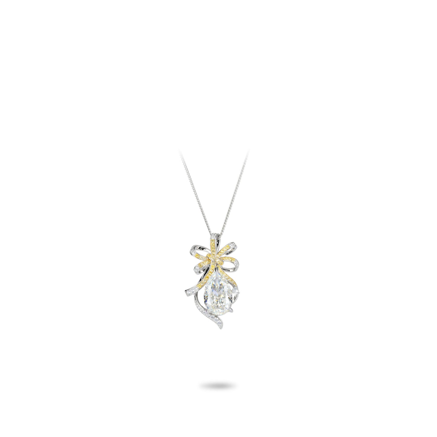 G-Color Waterdrop Frost Butterfly Bow Necklace