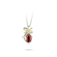 Ruby Color Waterdrop Frost Butterfly Bow Necklace