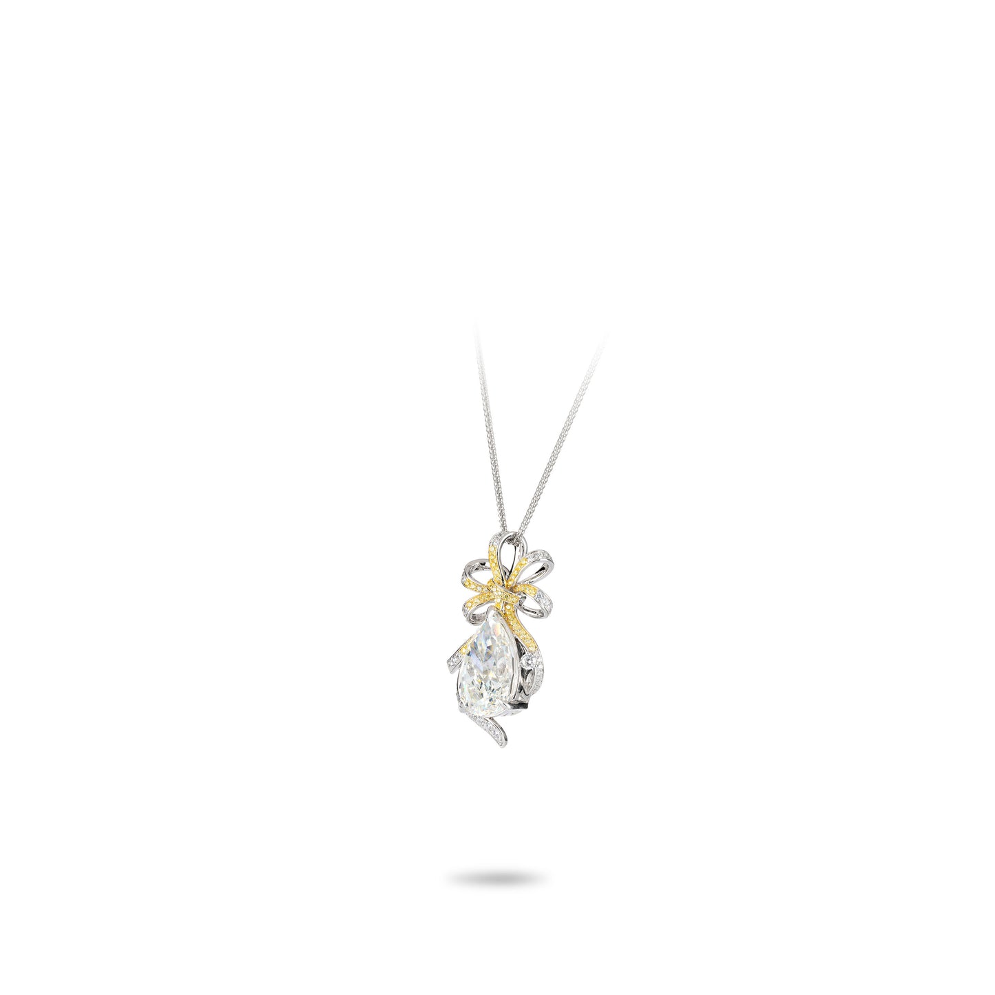 G-Color Waterdrop Frost Butterfly Bow Necklace