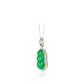 Limited edition：Elegant Green Chalcedony Auspicious “Pea” Pendant