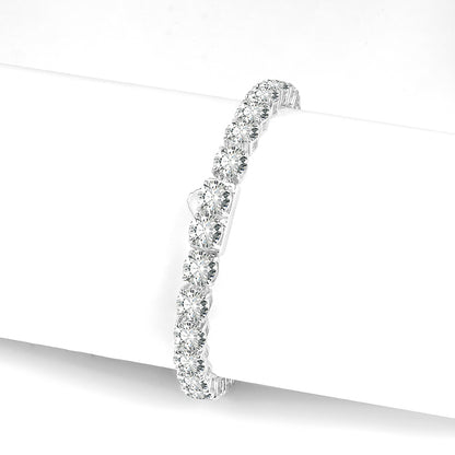 Wedding collection: Classic lab created stones tennis chain bracelet, sterling silver