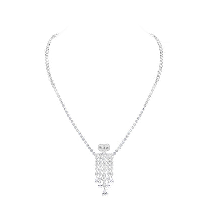 Wedding collection: Luxury "Perfume Bottle" Tassel Tennis necklace