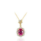 Golden time collection: Retro court style "Rose-Red Pigeon Egg" detailed Pendant/Necklace