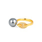 Minimalist collection: Grey shell pearl golden Ring