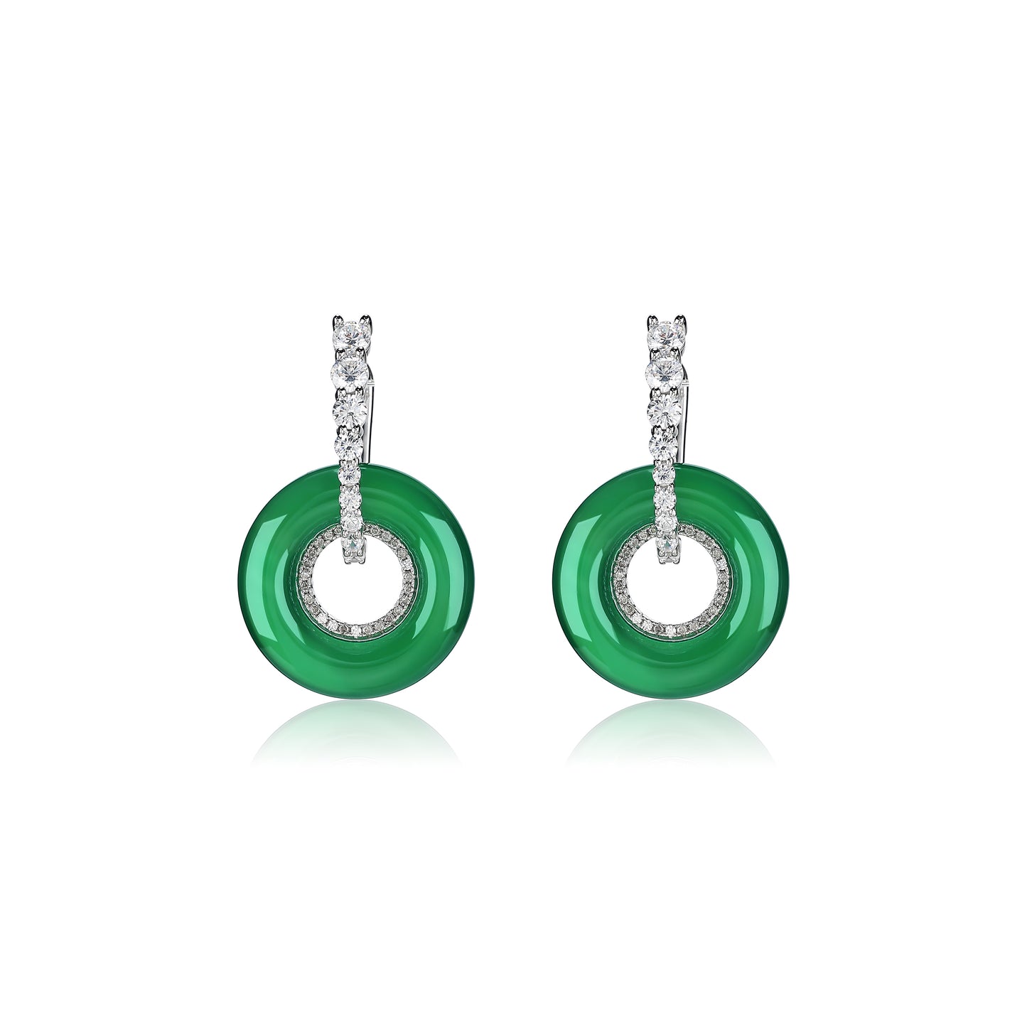 Promotion design: Green chalcedony "Donut" earrings