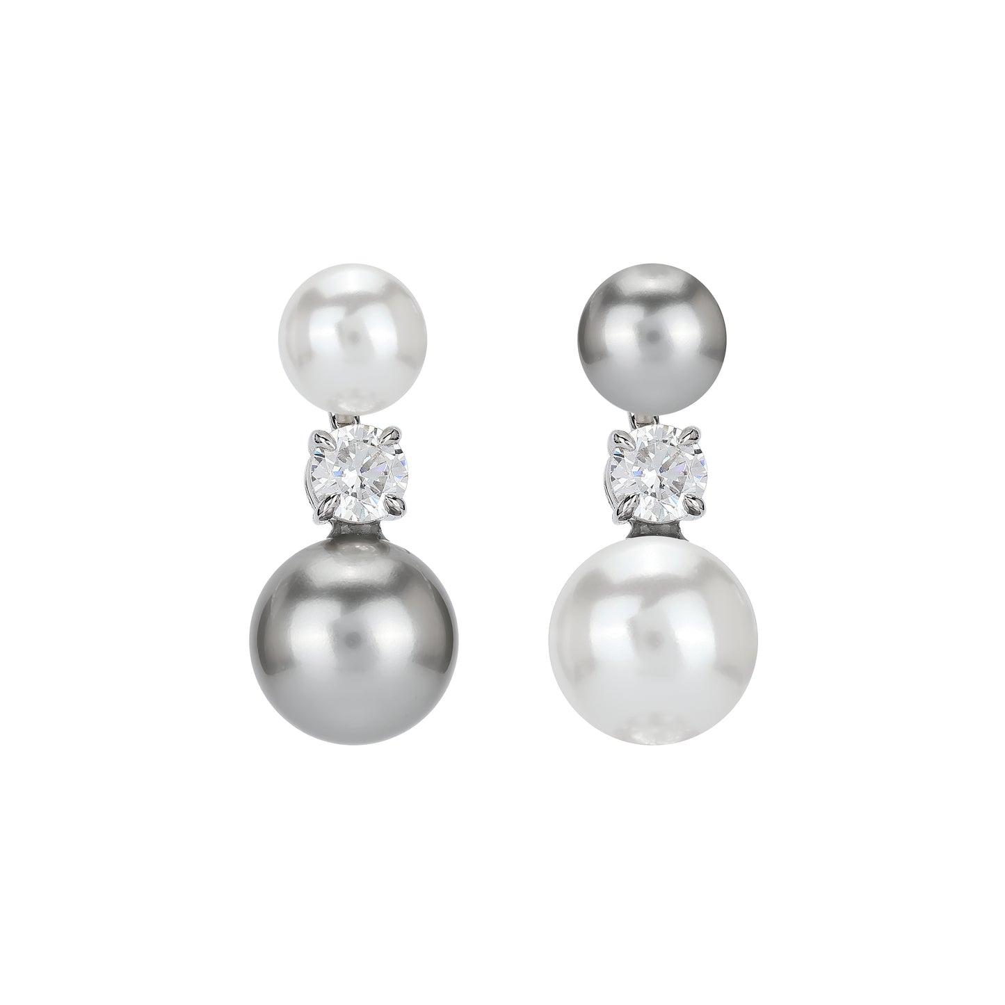 Promotion design: AB style White and Grey "Easter Egg" modern earrings