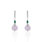 Icy Pinkish purple chalcedony "Easter Egg" Bead dangle earrings