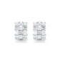 Emerald-cut irregular shape wide band earrings