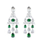 High Jewelry collection: Luxury “Green Water Droplets” detailed Dangle Earrings for Red Carpet/Banquet